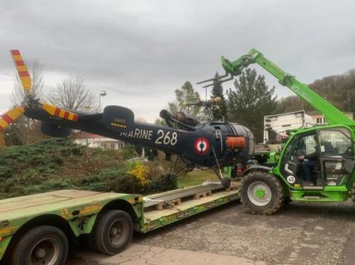 Alouette III n°268, arrivée au Lycée Ch. Jully, St. Avold le 26 nov. 2024 (via PH Papelard)