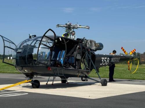 Alouette III n°358, les Anciennes Pales, premier point fixe après restauration (juillet 2024) 